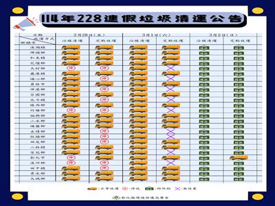 228和平紀念日連假　垃圾收運時間有異動！