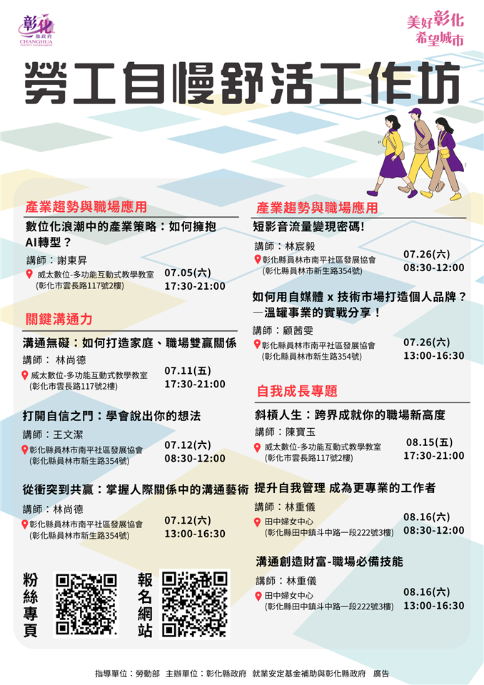 縮圖：職場力×溝通力×自我成長 彰化縣政府助勞工打造穩定內在力量！