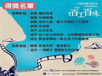 第6屆「彰化百工百味~影片創作獎徵選」得獎作品公布