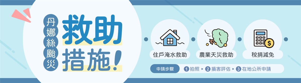 114年丹娜絲颱風及豪雨災損救助圖