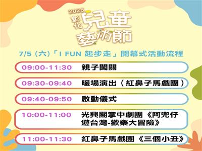 超嗨「2025彰化兒童藝術節」I FUN童樂綻放  7/5開幕活動  員林演藝廳登場！