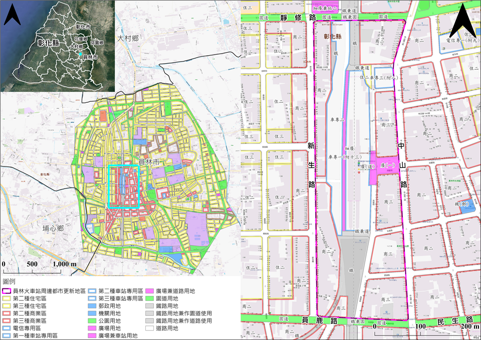 員林市都市更新地區示意圖