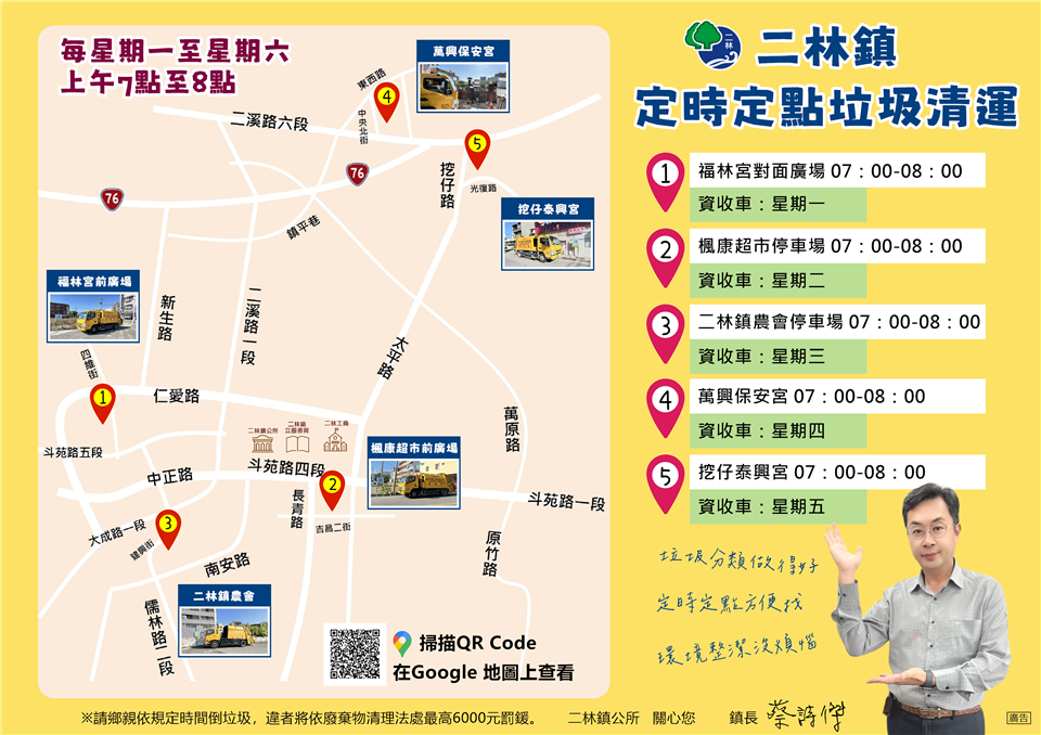 清潔隊業務宣導專區定點垃圾清運位置圖