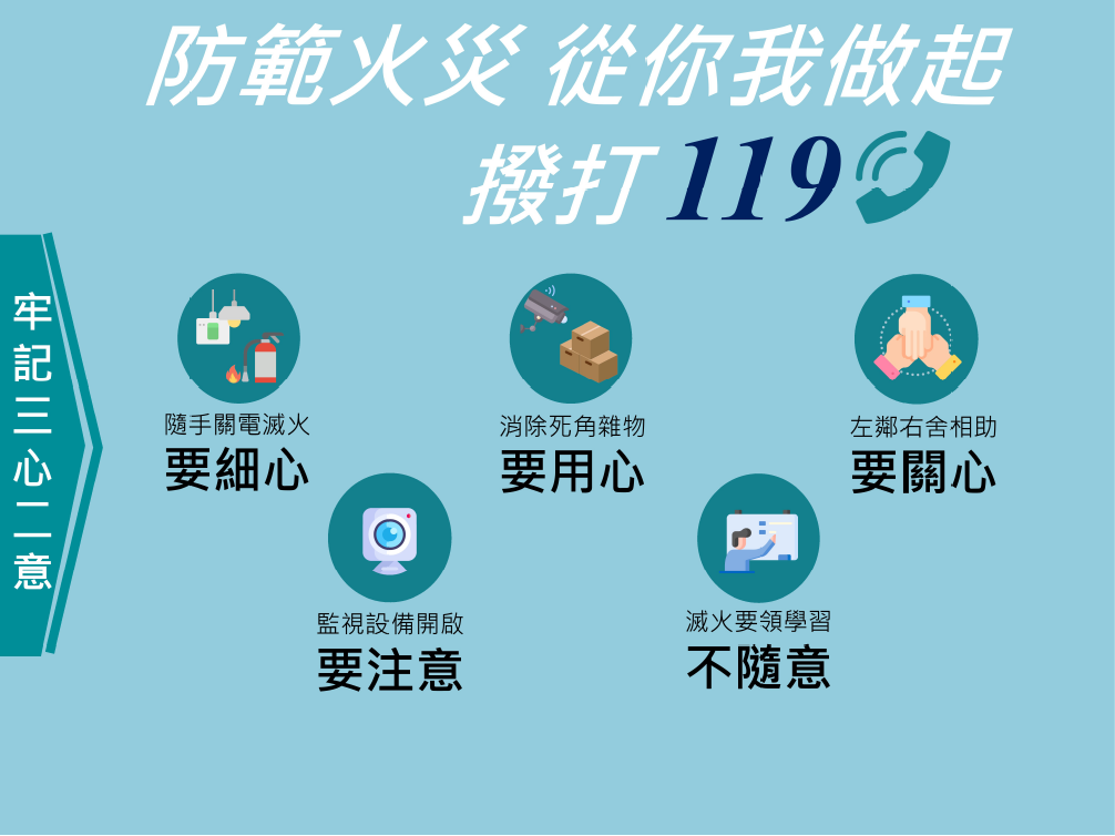 大村鄉災害防救專區9月份防火宣導海報