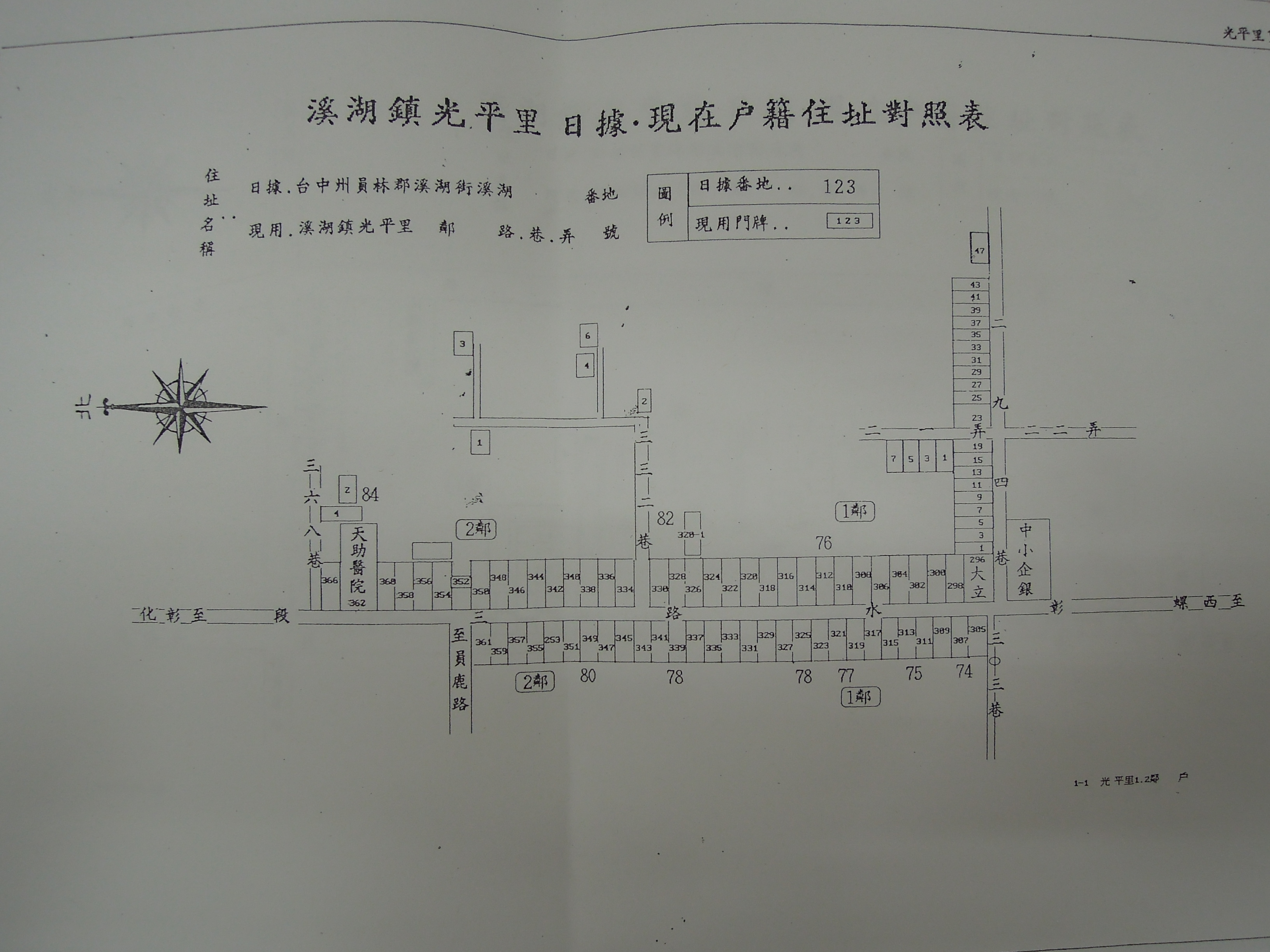 日據番地與現在門牌對照表001